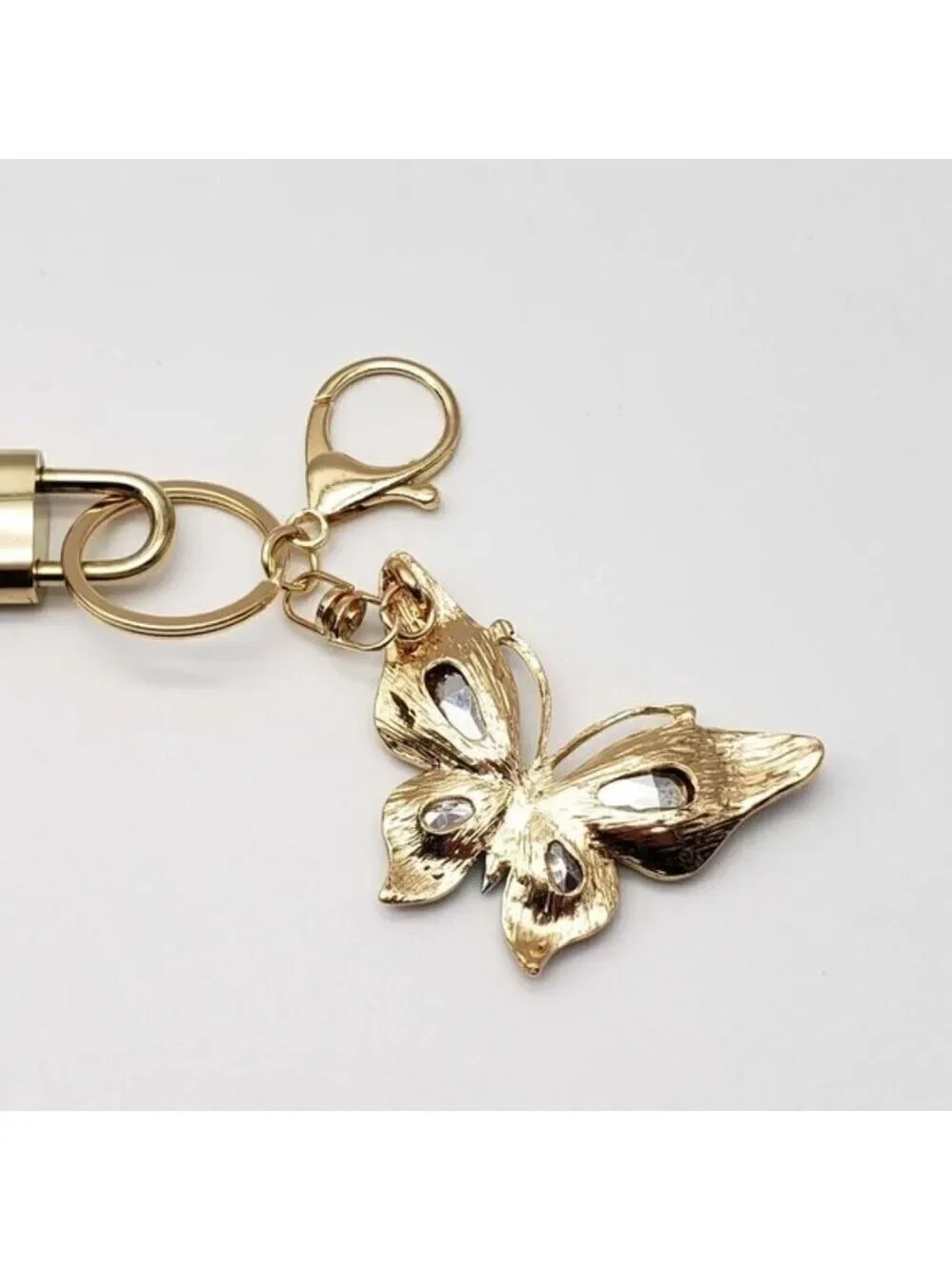Authentic Louis Vuitton Gold Lock 🔒 Keychain Bag Unbranded Butterfly Charm LV